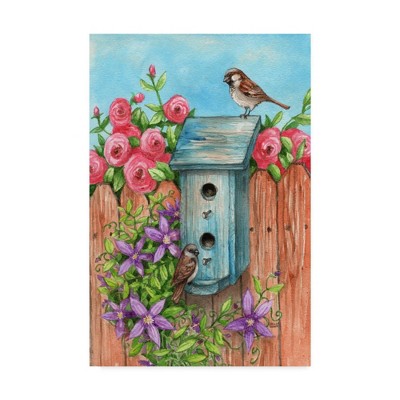 22" x 32" House Sparrow Flag by Melinda Hipsher - Trademark Fine Art