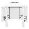 vidaXL Garden Marquee with Curtains 141.7"x122.8"x104.3" White 0.6 oz/ft² - 2 of 4