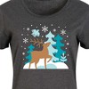Women's - Instant Message - Scandinavian Winter Deer Graphic T-shirt Dress - 2 of 4