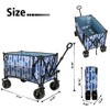SKRAN Outdoor Sport Foldable Extended Wagon with 480lbs Weight Capacity,with Beach Wheels & Drink Holders,Side Pocket and Brakes for Camping - 3 of 4