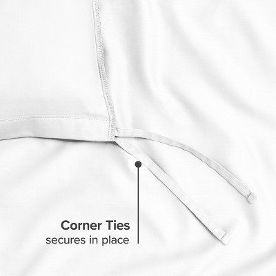 White Organic Cotton Sateen Twin/Twin XL Duvet Cover Set