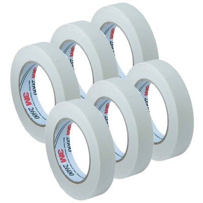 3M 6 Rolls 1" x 60yds Masking Tape White