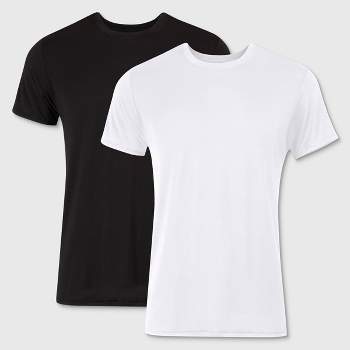 Hanes Originals Premium Men's SuperSoft Short Sleeve Crewneck Undershirt 2pk - White/Black