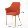 Set of 2 Mid-Century Modern Fabric Dining Chairs, Accent Side Chair, Leisure Chairs with Wood-Finish Metal Legs, Christopher Knight Home Armchair - 2 of 4