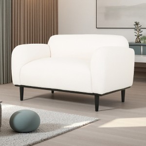 Contemporary 2-Seater Loveseat with Birch Wood Legs - 1 of 4