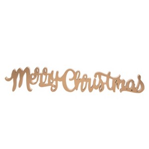 Transpac Wood 30.79 in. Gold Merry Christmas Decor - 1 of 2
