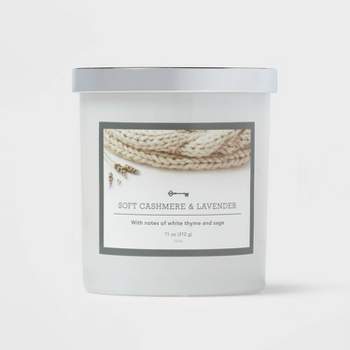Milky Glass Soft Cashmere & Lavender Lidded Jar Candle 11oz - Threshold™
