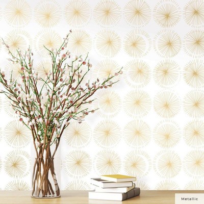 Gold and White Geometric Self-Adhesive Removable Wallpaper