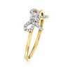 RS Pure by Ross-Simons Diamond-Accented Bow Ring in 14kt Yellow Gold - 3 of 4