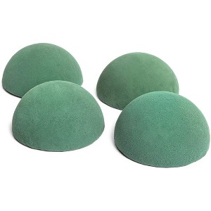 Bright Creations 2 Piece Round Foam Half Balls for Flowers Crafts, Green, 4" - 1 of 4