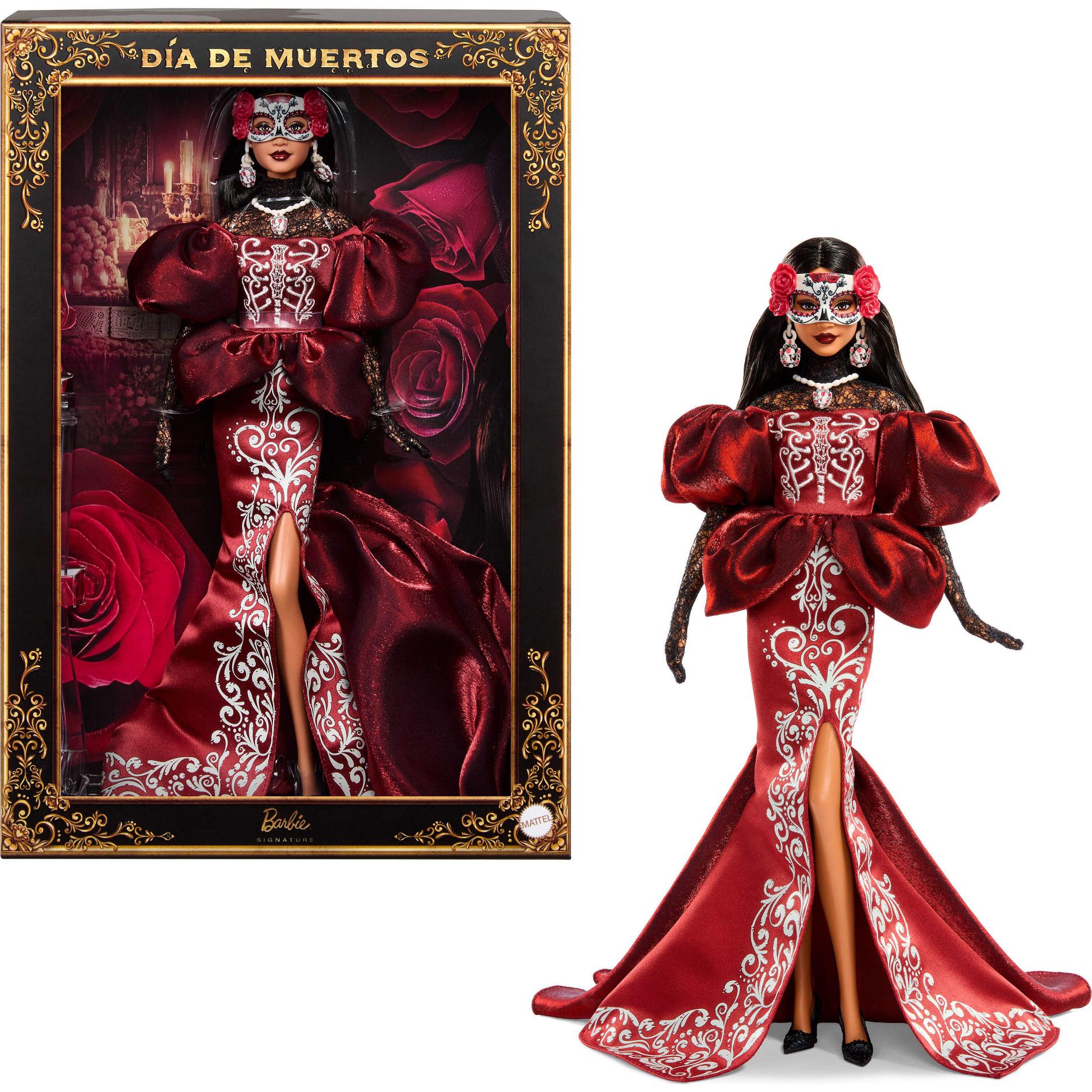 Barbie Signature 2026 Día De Muertos Doll in Satin Mermaid Dress and Removable Calavera Mask