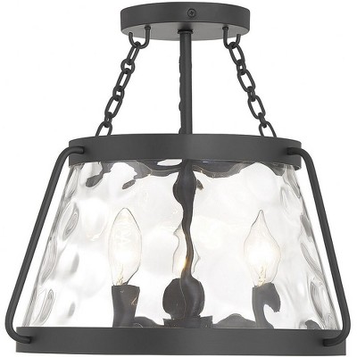 Savoy House Crawford 3 - Light Semi-Flush Mount in  Matte Black