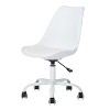 HomeRoots White Upholstered Plastic Acrylic and Steel Adjustable Swivel Rolling Office Chair - 4 of 4
