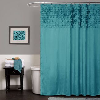 Lillian Shower Curtain Turquoise - Lush Décor