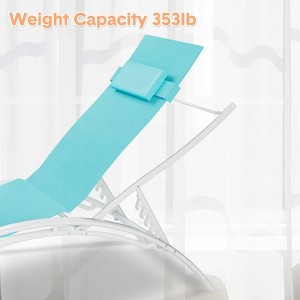 2-Piece Aluminum Alloy Portable Outdoor Lounge Set, Folding Leisure Chair, Oxidation Coating, Adjustable Headrest Pillow - 1 of 4