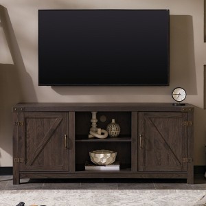 NicBex Farmhouse Barn Door TV Stand Modern Media Console with 3-Shelf for TVs up to 65" for Living Room - 1 of 4