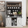 Bar Cabinet 75 in Tall Coffee Hutch Large Kitchens Hutch Farmhouse Coffee Bar Cabinet Cupboard with Sliding Barn Door - 2 of 4
