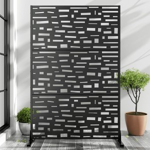 Wooakway 72 in. H x 35 in. W Outdoor Rectangle Metal Privacy Screen Garden Fence Panel Freestanding Patio Decorative Screen for Yard - 1 of 4