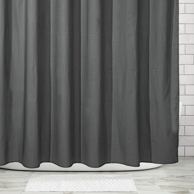 mDesign Decorative Microfiber Embossed Fabric Shower Curtain, 5 of 7