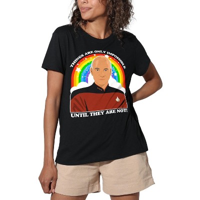 Women's Star Trek The Next Generation Impossible Loose T-Shirt Black