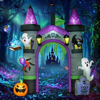 LOVSON Inflatable Halloween Archway with Ghost, Pumpkin, Spider and Bat