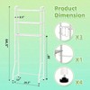 Over Toilet Storage Rack Metal 3 Tier Bathroom Organizer Shelf with Paper Holder and 3 Hooks White - 3 of 4