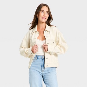 Women's Relaxed Trucker Denim Jacket - Universal Thread™ - 1 of 3