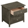 GlasFlength Nightstands Modern Three Drawer Bedside Table with Metal Handles Elegant Design for Bedroom Storage, Gray, 19"*15"*25" - 3 of 4