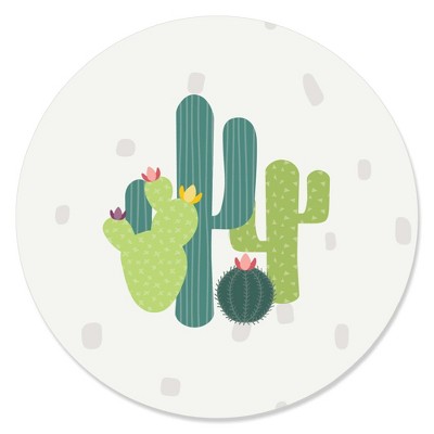 Big Dot of Happiness Prickly Cactus Party - Fiesta Party Circle Sticker Labels - 24 Count