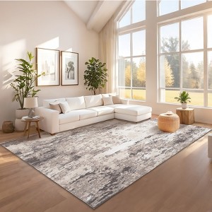 Area Rugs for Living Room Bedroom, Modern Abstract Machine Washable Rug, Low Pile Floor Carpet with Non Slip Backing - 1 of 4