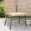 vidaXL Patio Chairs - 2 Piece Poly Rattan Garden Seating - Brown with Cream White Cushions - 2 of 4