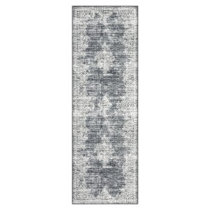Washable Vintage Floral Living Room Rugs, Distressed Print Non Slip Bedroom Carpet, Retro Accent Large Dining Room Kitchen Rugs - 1 of 4