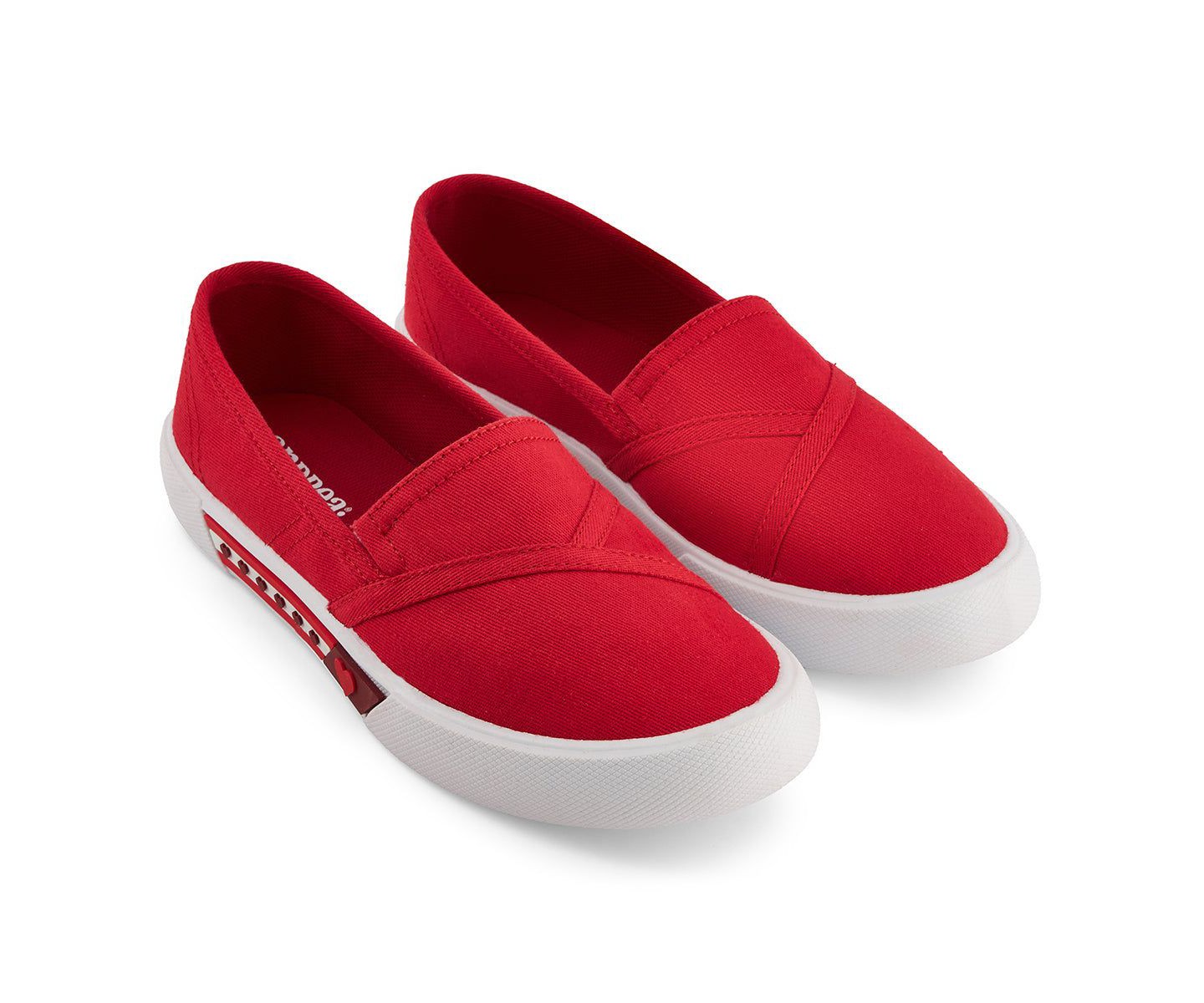 Женские балетки Andrea Canvas Flats For Women, Hearts 76399, Red, цвет: Красный — фото 2