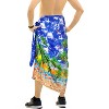 HAPPY BAY Men's Swim Bath Trunk Swimsuit Regular Surfing Swimwear Summer Sarong Long Pareo Beach Wrap One Size Blue, flamingo - 3 of 4