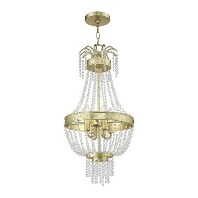 Winter Gold Crystal 4-Light Pendant Chandelier
