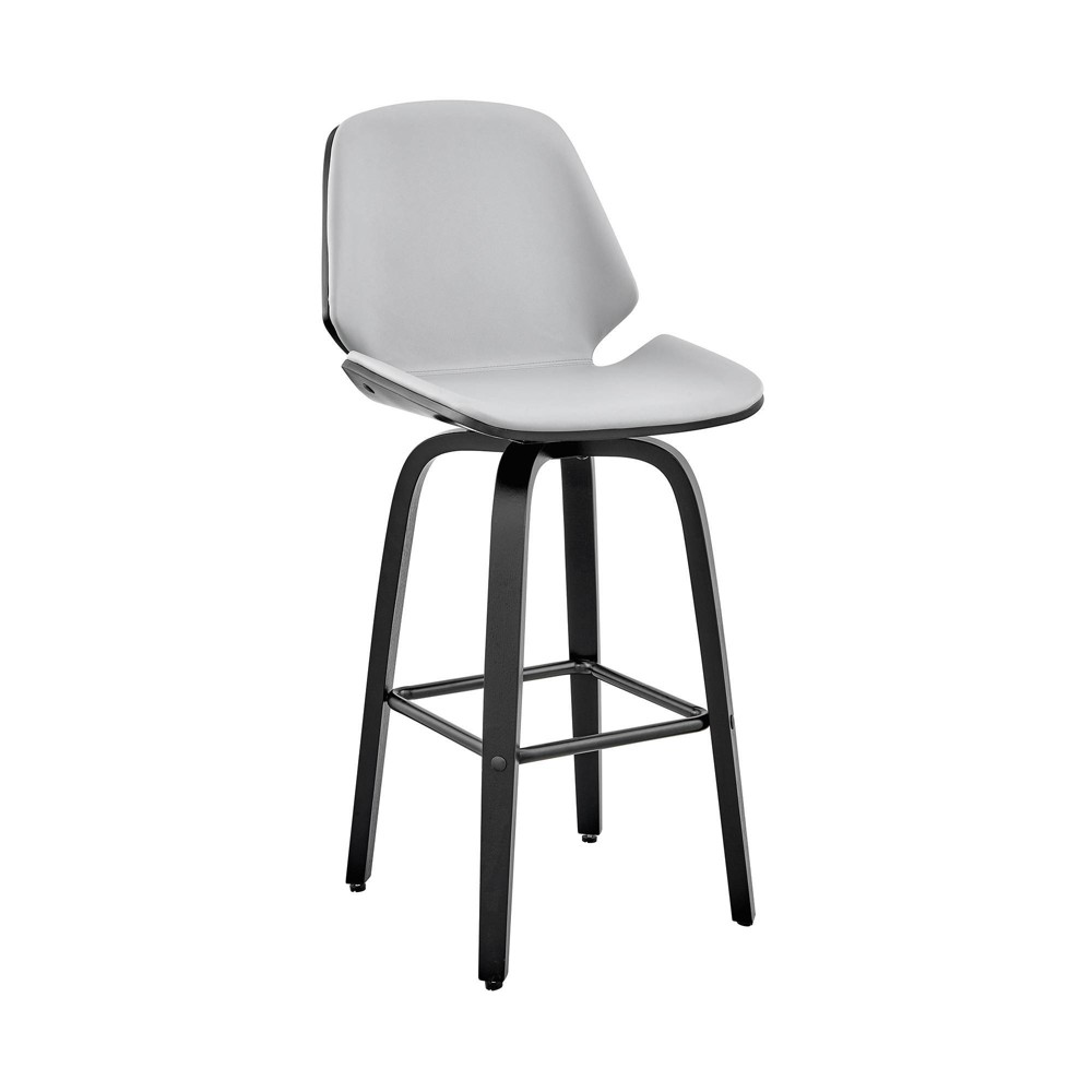 Photos - Chair Armen Living 26" Arabela Counter Height Barstool with Gray Faux Leather Se