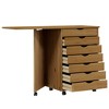 vidaXL Rolling Cabinet Honey brown Solid pine wood, engineered wood, plastic - 4 of 4
