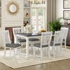SAINTCY 7-Piece Wood Dining Table Set for 6 ¨C Upholstered Chairs, Tapered Legs, Retro-Modern Style ¨C Perfect for Kitchen & Dining Room Spaces - 2 of 4
