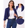 Allegra K Women's 3/4 Ruched Sleeve Shawl Lapel Lightweight Open Front Cardigans - 2 of 4