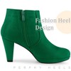 Perphy Women's Suede Platform Round Toe Chunky Heels Ankle Boots - 4 of 4