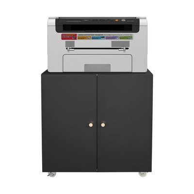 Vynxaria Multifunctional Printer Stand - Chic Utility Storage Cabinets with Adjustable Shelves and Wheels