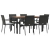vidaXL Garden Dining Set Black PE Rattan 7 piece set Modular - 3 of 4