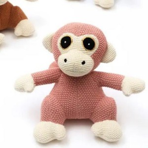 TopComfy Baby and Toddler Learning Toys Knitted Stuffed Monk Soft Toy Knitted Texture Robe Details Soft Yarn Room Decor For Kids, Pink, 11"*10"*2" - 1 of 4