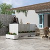 Lirago 4 ft. H x 4 ft. W Metal Planter Box privacy screen Garden Bed with Trellis and Wheels - White - 4 of 4