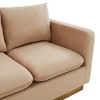 LeisureMod Nervo Mid-Century Modern Upholstered Velvet Loveseat with Gold Frame - 4 of 4