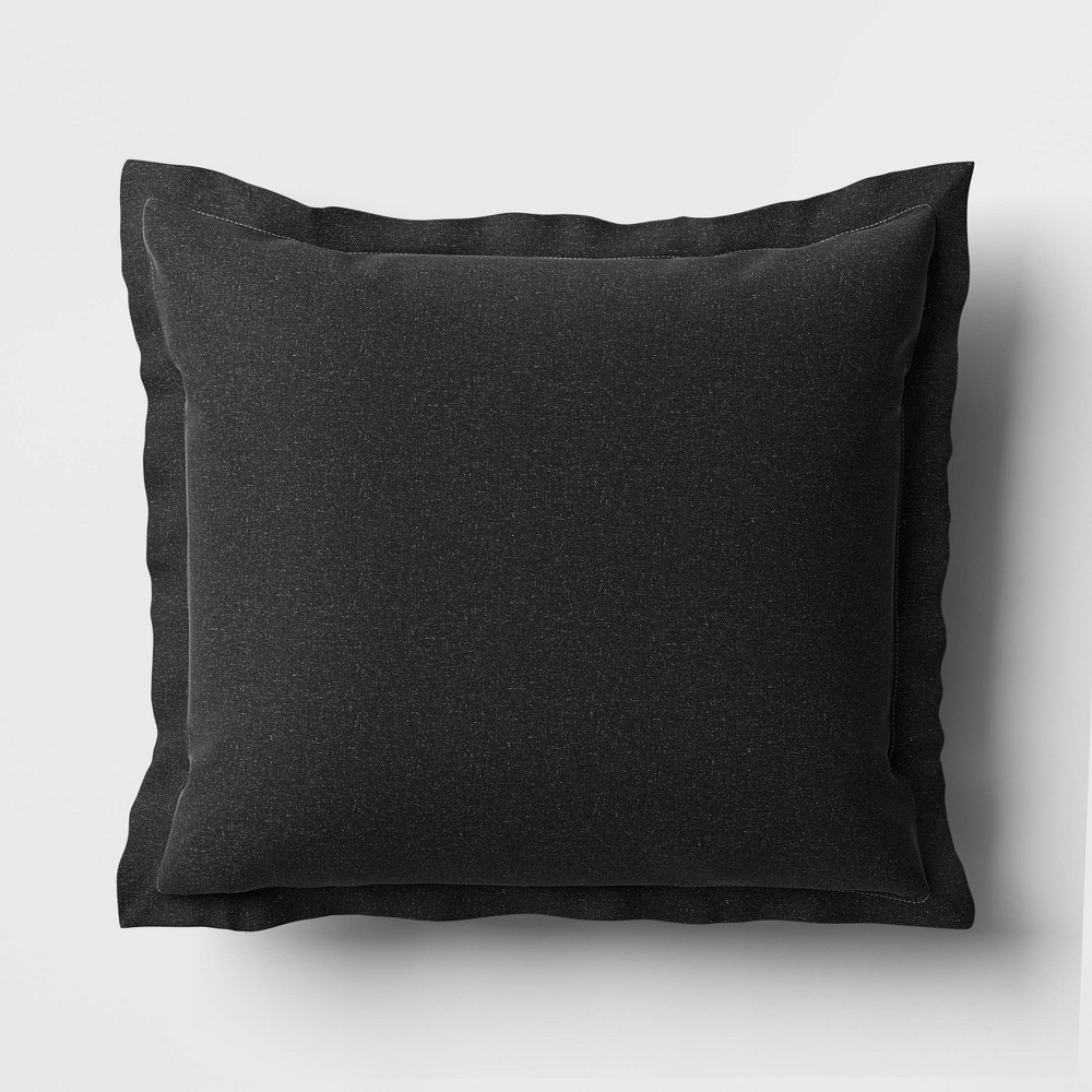 Photos - Pillow 26"x25" Solid Woven Outdoor Deep Seat Back Cushion Black - Threshold™