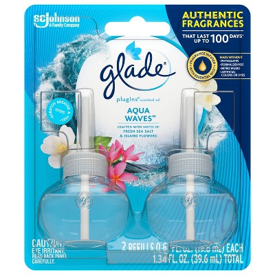 Glade PlugIns Scented Oil Air Freshener Aqua Waves Refill - 1.34oz/2ct