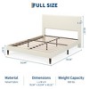 Twin Bed Frame Upholstered Platform Bed with Fabric Headboard, Non-Slip and Noise-Free - 2 of 4
