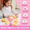 Joyfy 18PCS Toy Tea Set,Pretend Play Tea Party Set, Play Food Accessories Pink Tea Set, Mini Kitchen for Kids, Gifts for Toddler Girls Ages 3 4 5 6 - 3 of 4