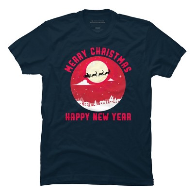 Men's Design By Humans Merry Christmas - Happy New Year By thriftjd T-Shirt